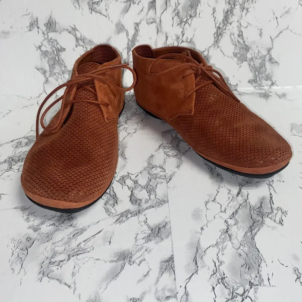 Camper Brown Nubuck Suede Leather Right Lightweight Ankle Booties Size 38 US 8